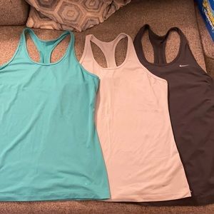 Set of 3 Nike DriFit Racerback Tanks